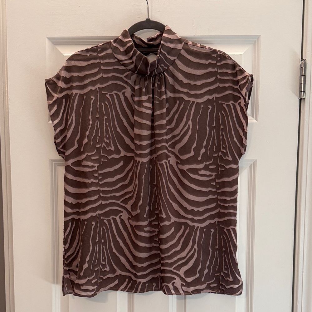 Lola & Sophie Chocolate Zebra Print Blouse